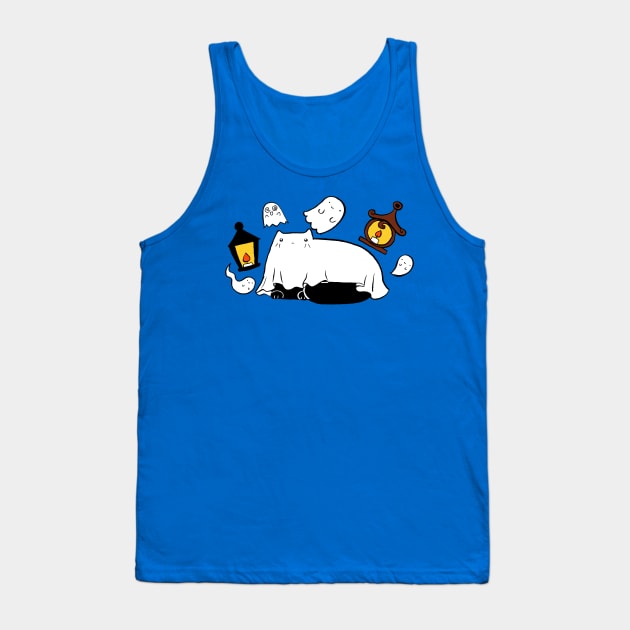 Ghost Lantern Kitty Tank Top by saradaboru